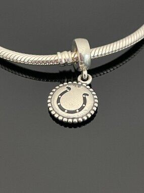 Original Pandora Sterling Silver NFL Football Indianapolis Colts Dangle Charm